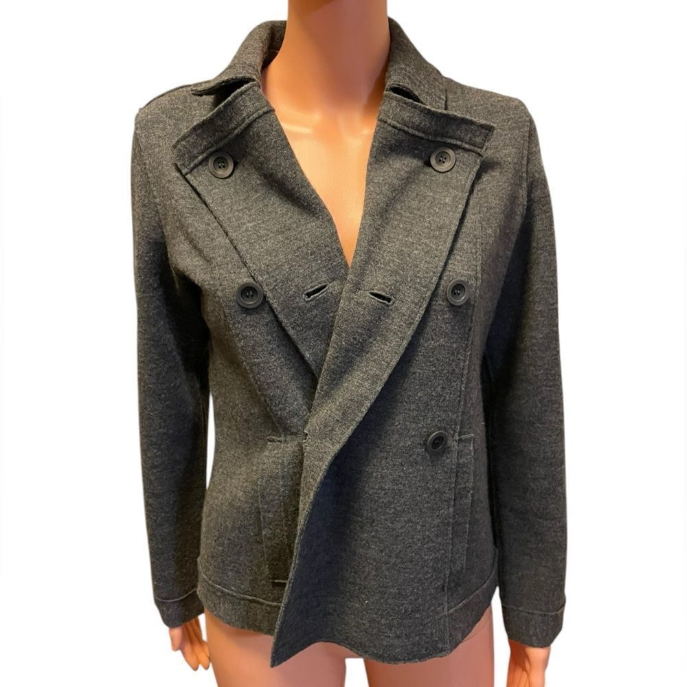 EILEEN FISHER Gray Merino Wool Jacket Sz XS